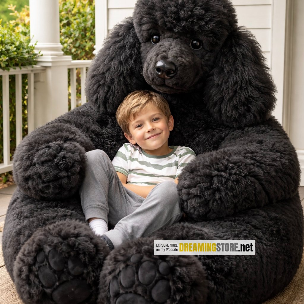 Fluffy Poodle Bean Bag