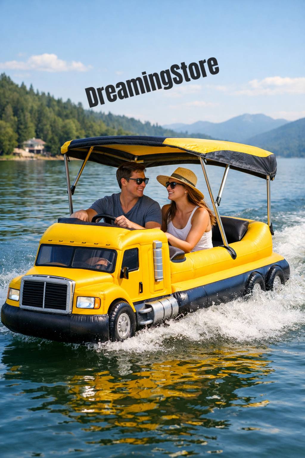 inflatable semi truck lake float