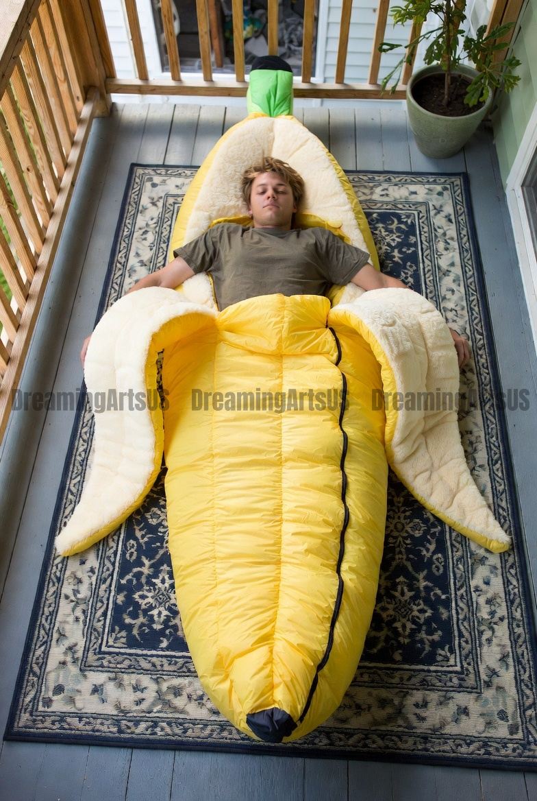 banana-shaped sleeping bags