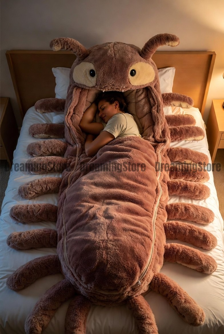 centipede-shaped sleeping bags