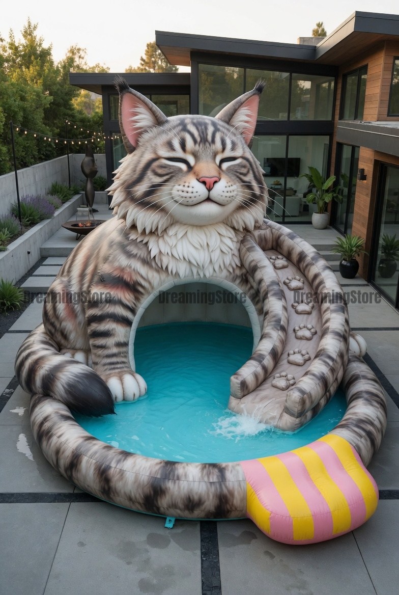 Giant Inflatable Cat Pool