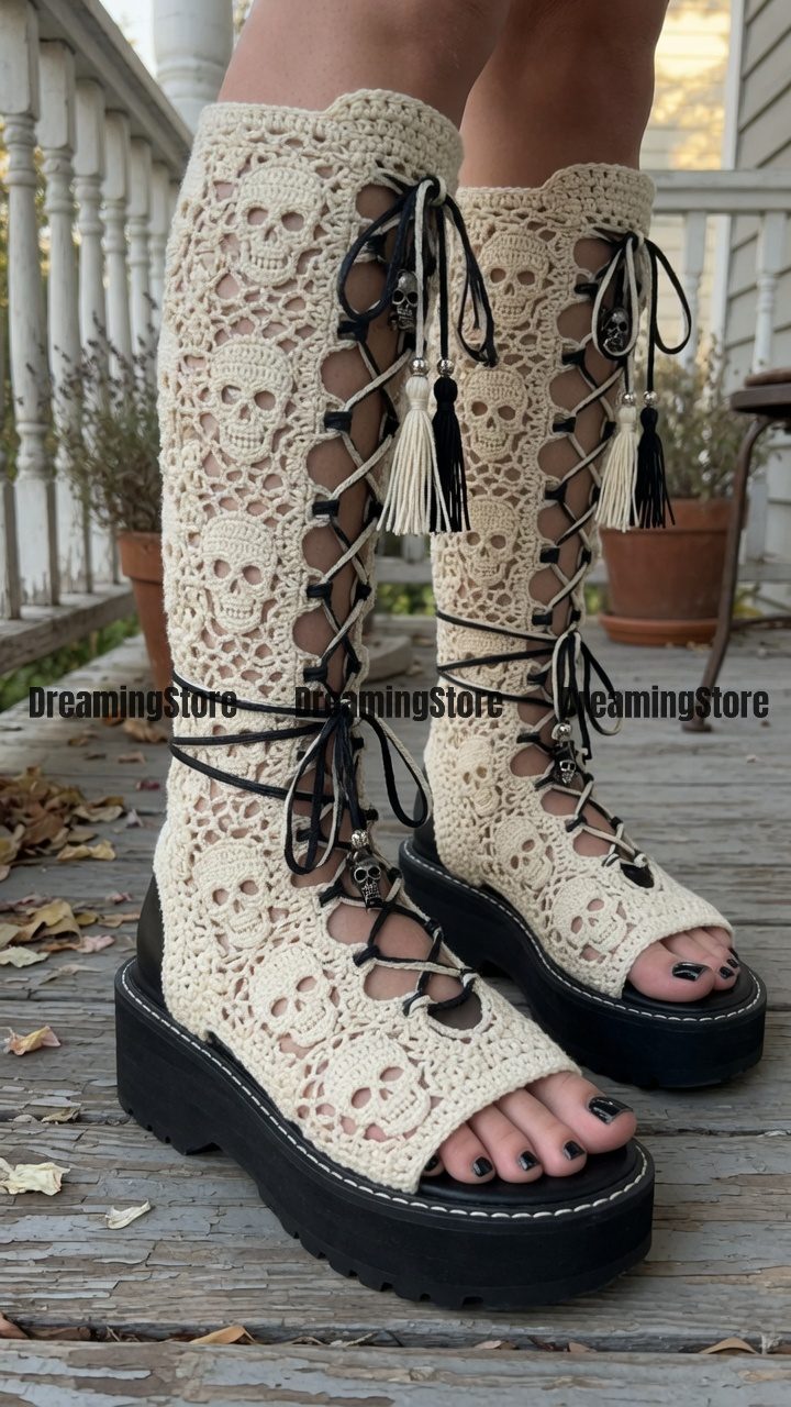 Crochet Skull Sandals