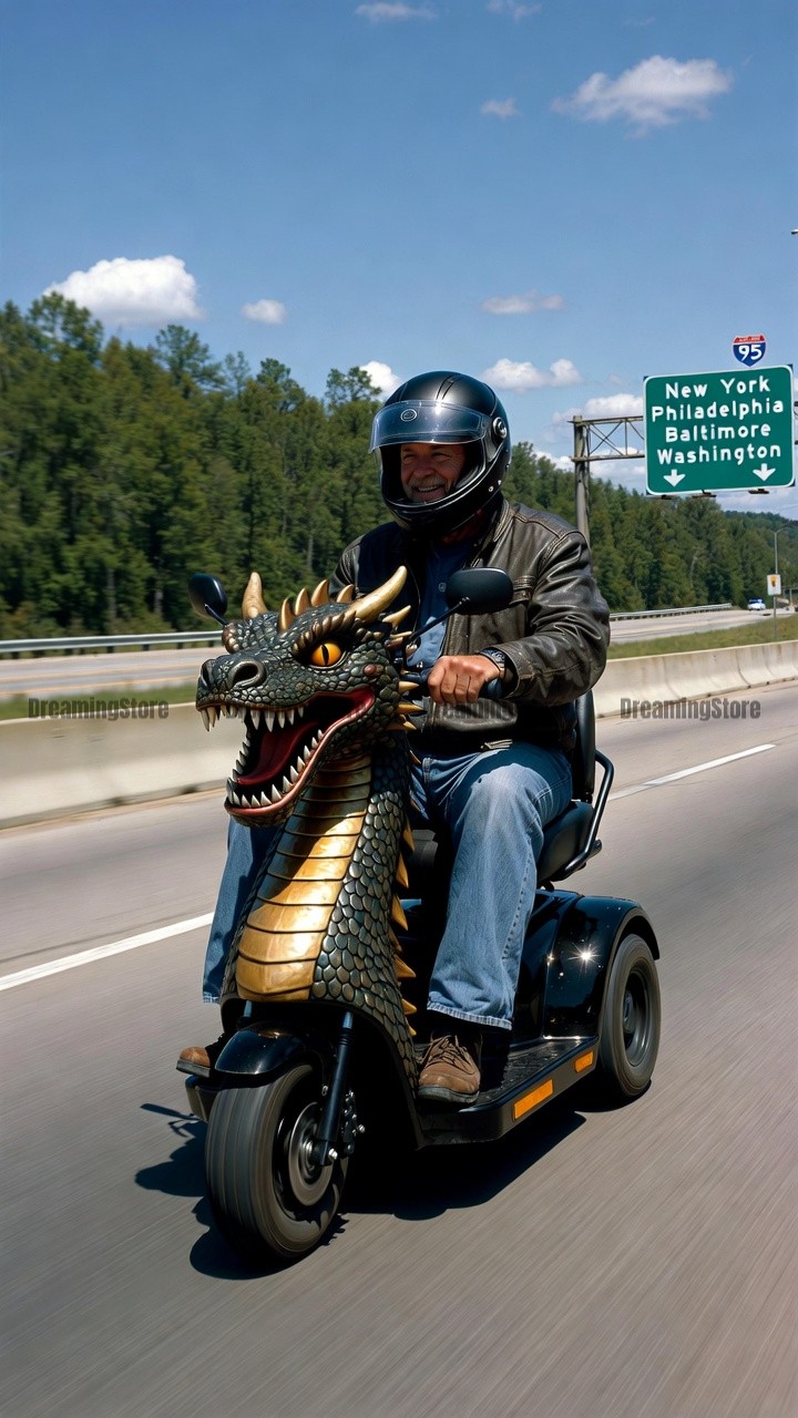 dragon-shaped mobility scooter