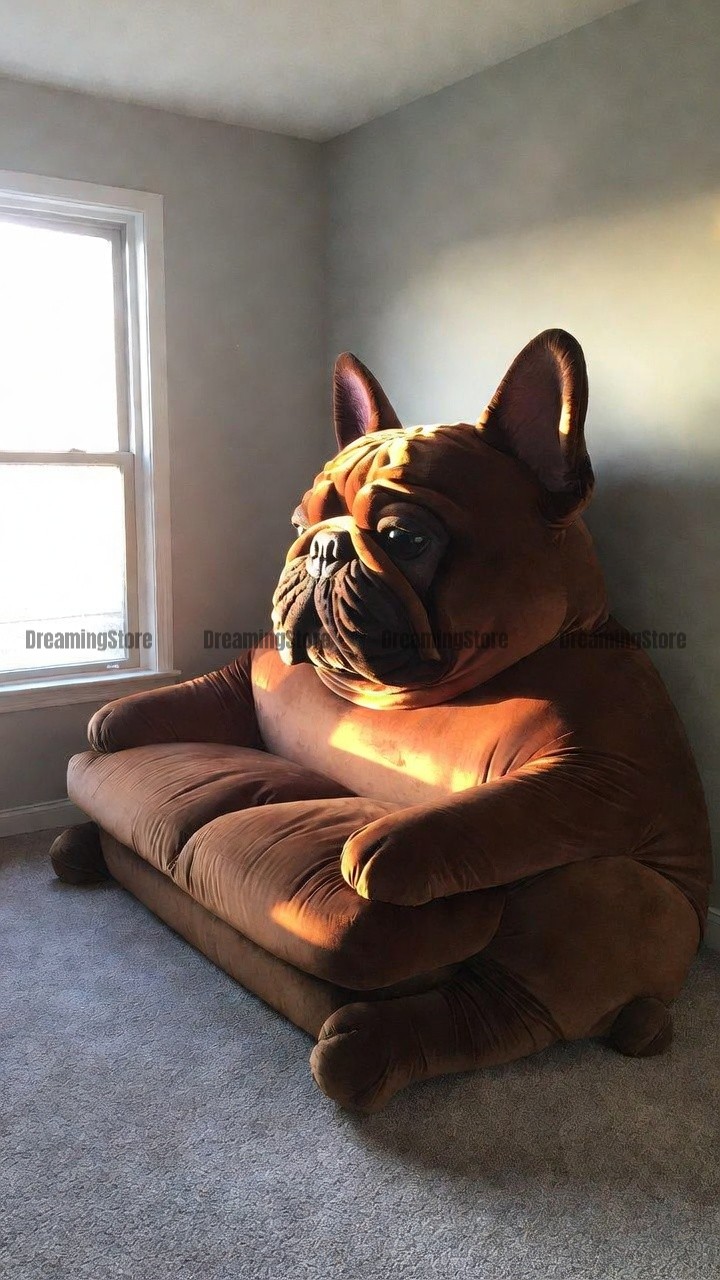bulldog-shaped sofa
