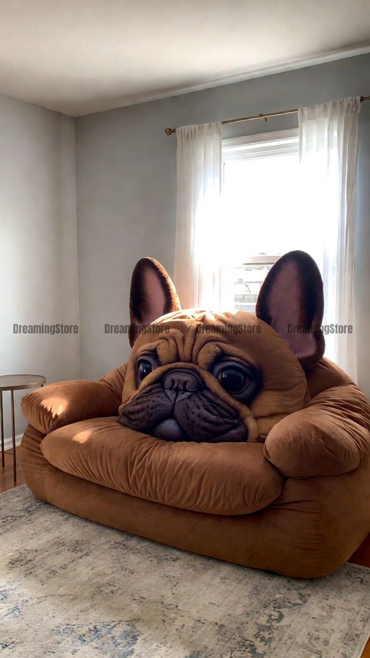 bulldog-shaped sofa