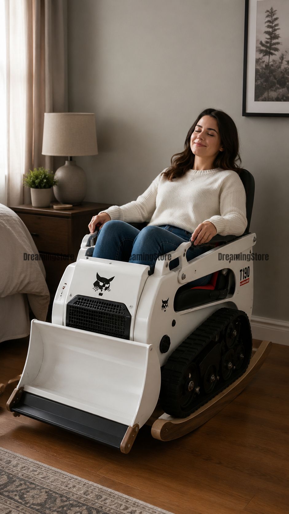 bulldozer-shaped rocking recliner