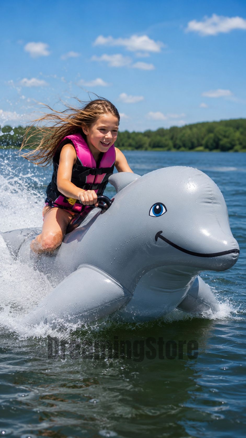 inflatable dolphin-shaped jet ski