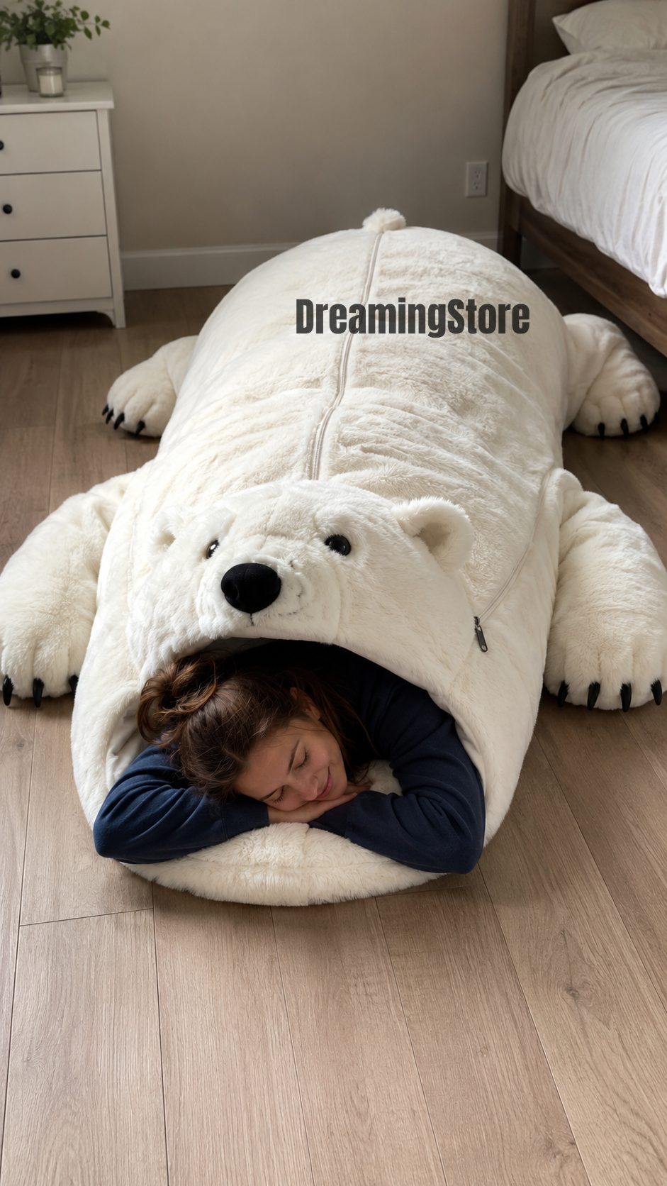 white bear-shaped sleeping bags