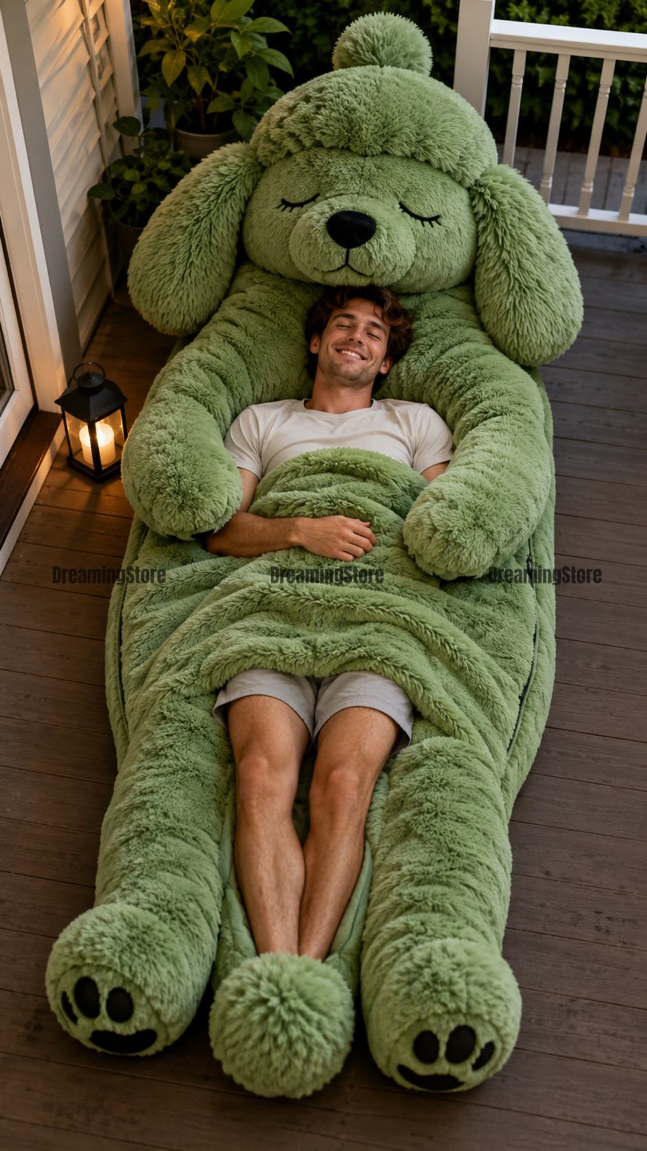 fluffy poodle dog sleeping bag