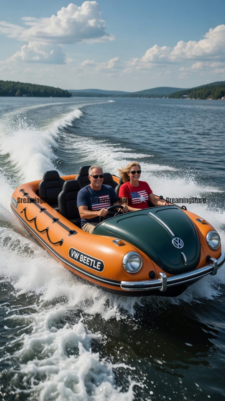 Volkswagen Beetle lake floats