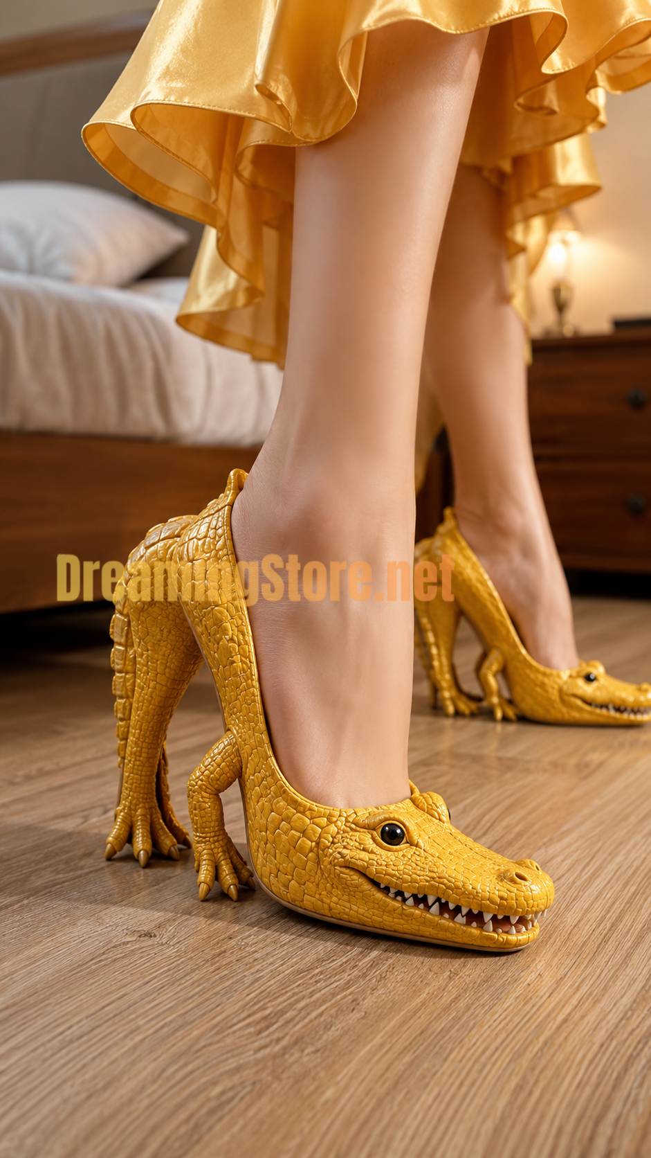 crocodile-inspired high heels
