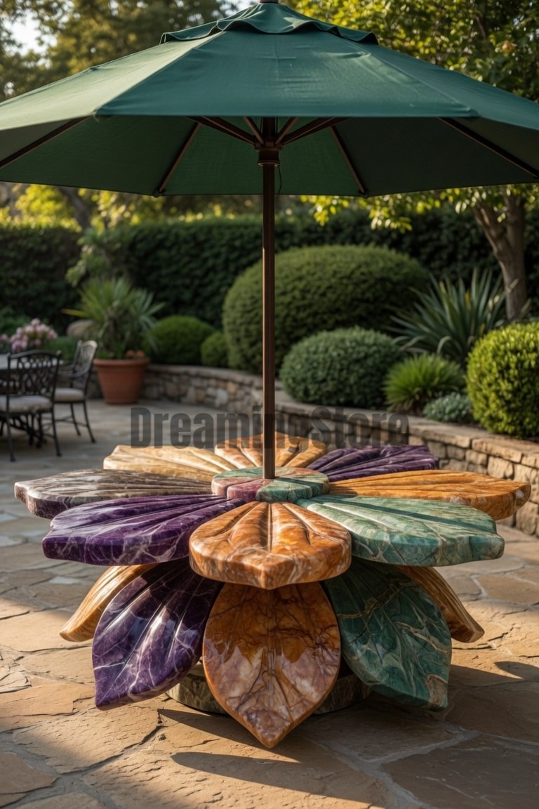 Blooming Flower Patio Table