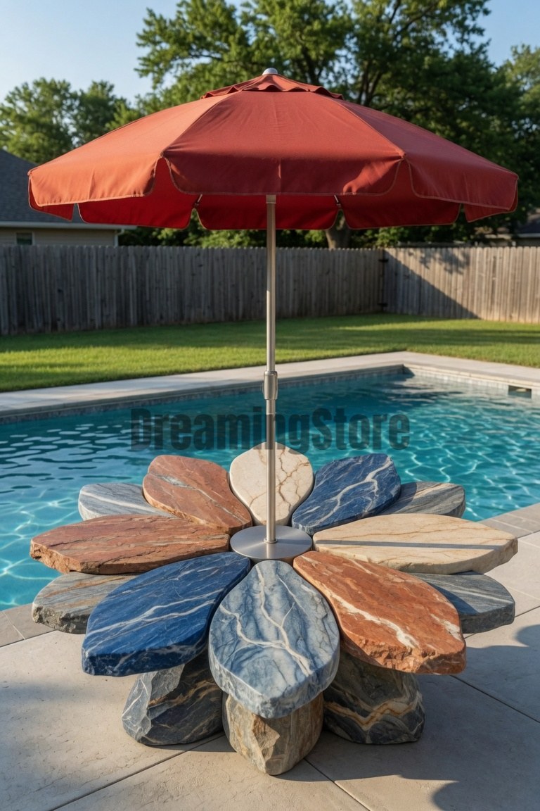 Blooming Flower Patio Table