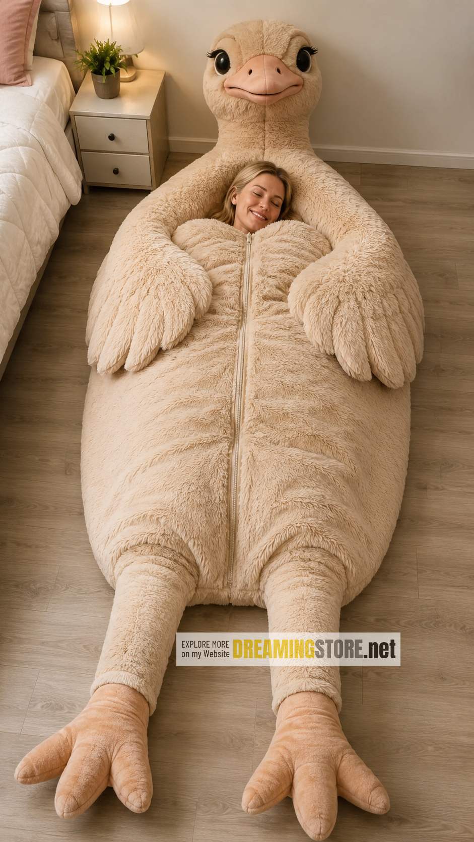 Fluffy Ostrich Sleeping Bag