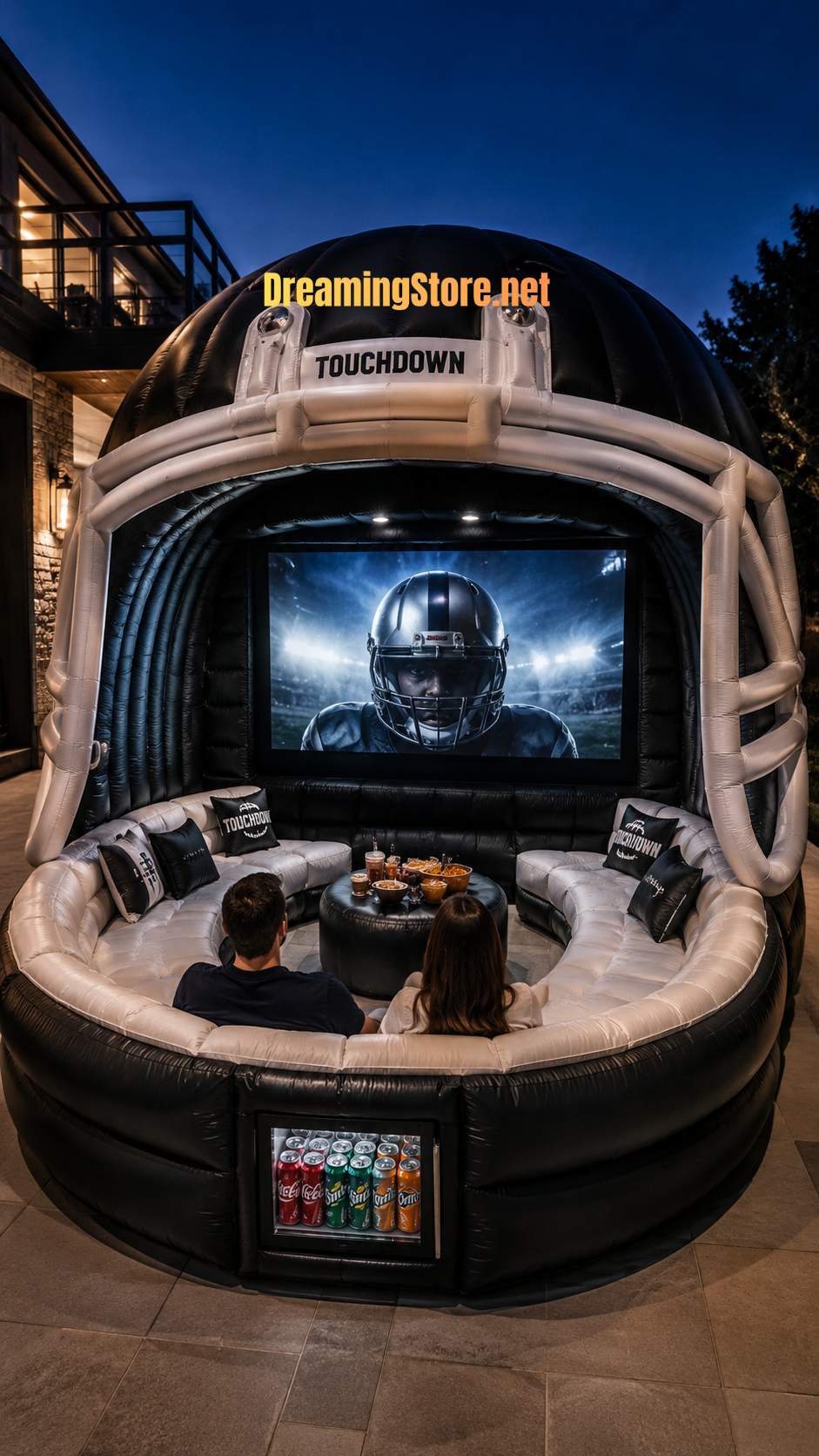 football helmet backyard theater