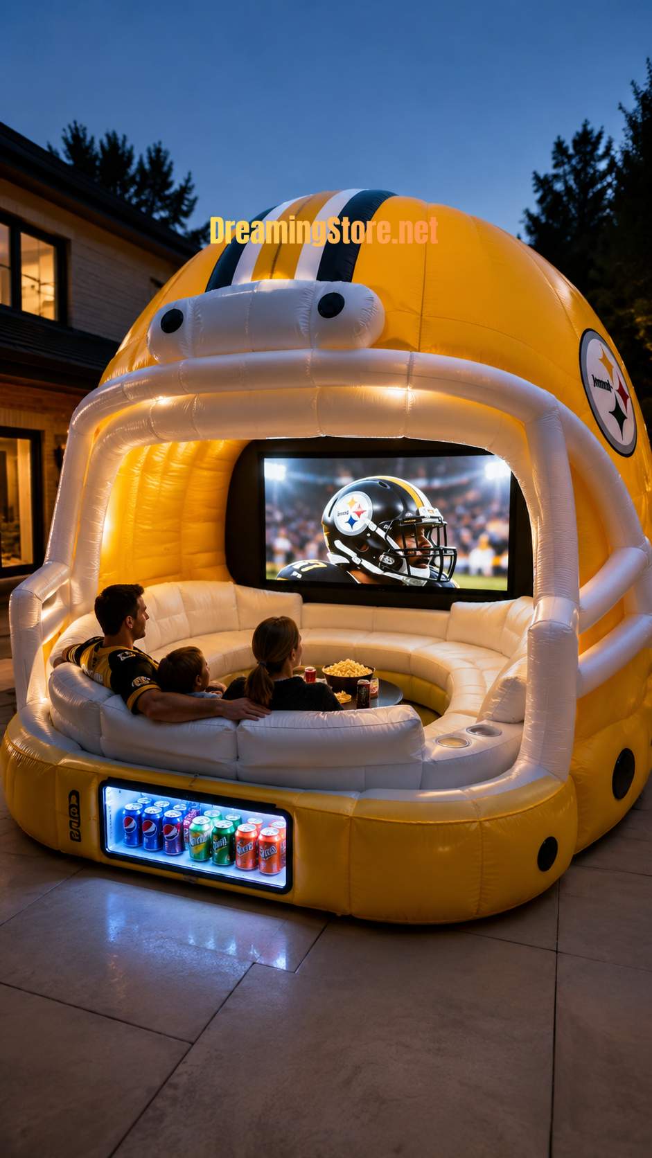 football helmet backyard theater