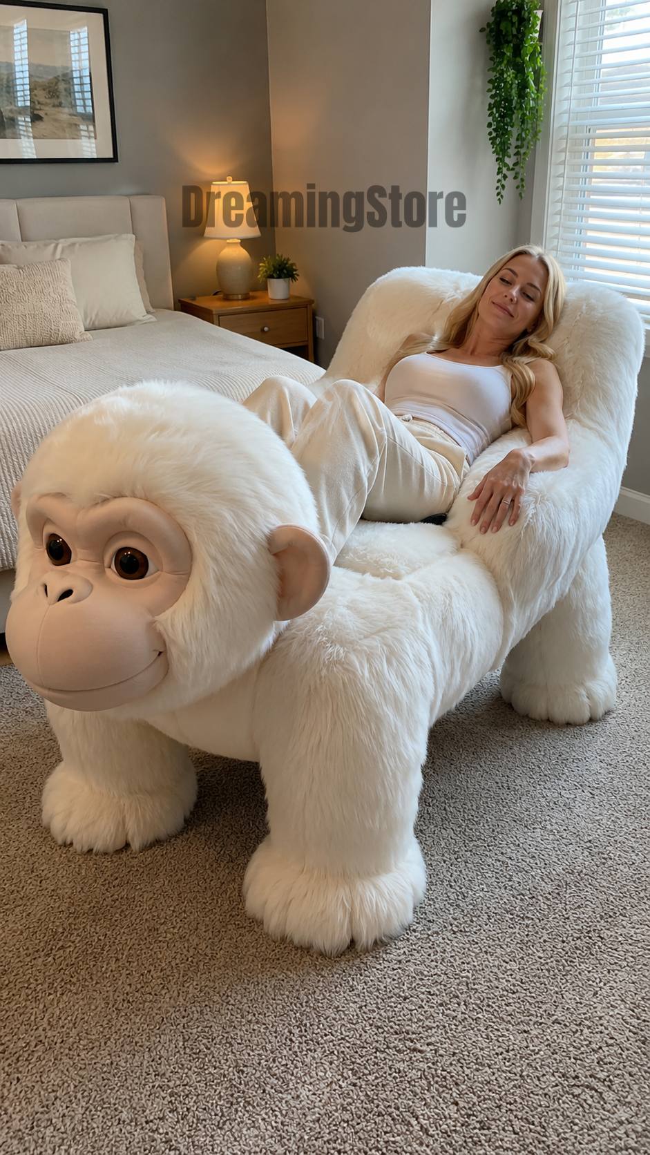 Fluffy Monkey Shaped Recliner