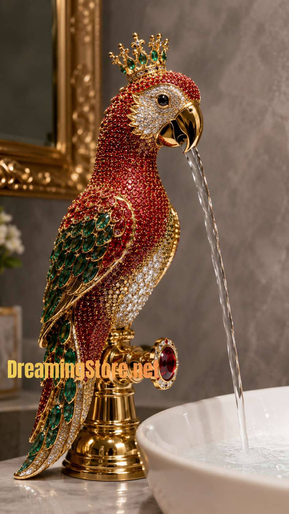 stunning parrot shaped faucet