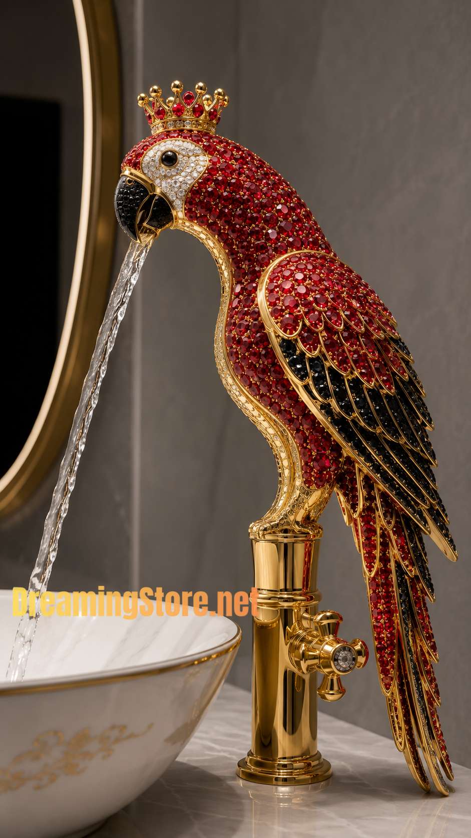 stunning parrot shaped faucet