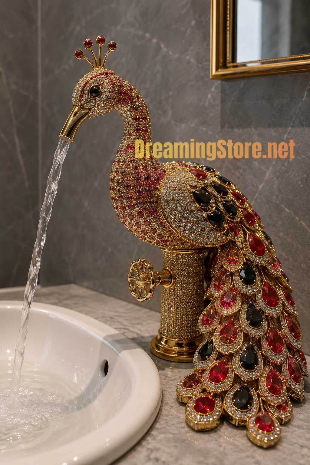stunning peacock faucet