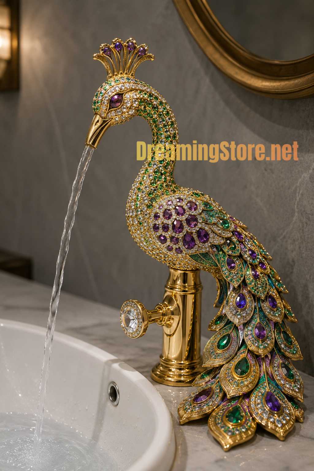 stunning peacock faucet