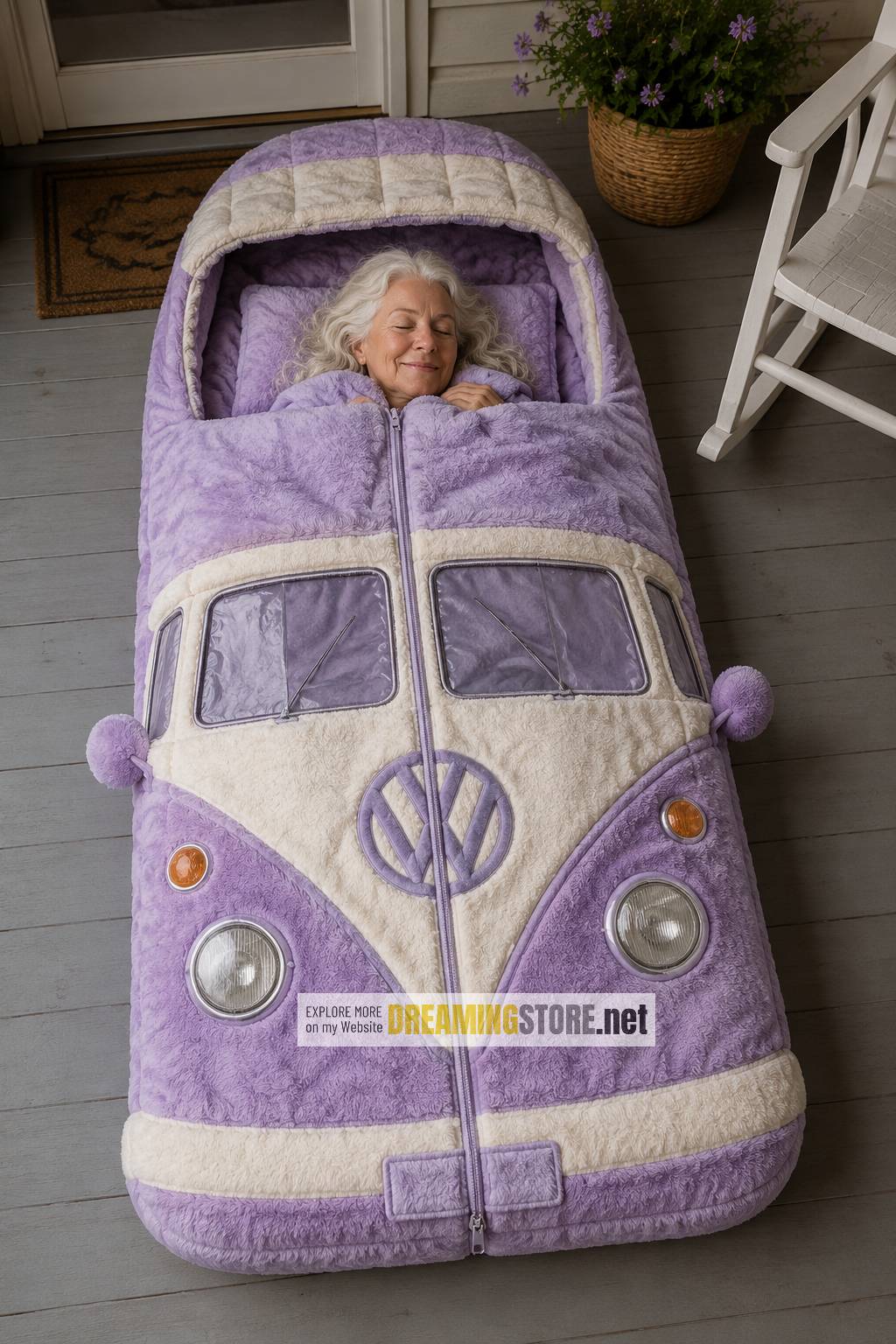 VW bus shaped sleeping bag