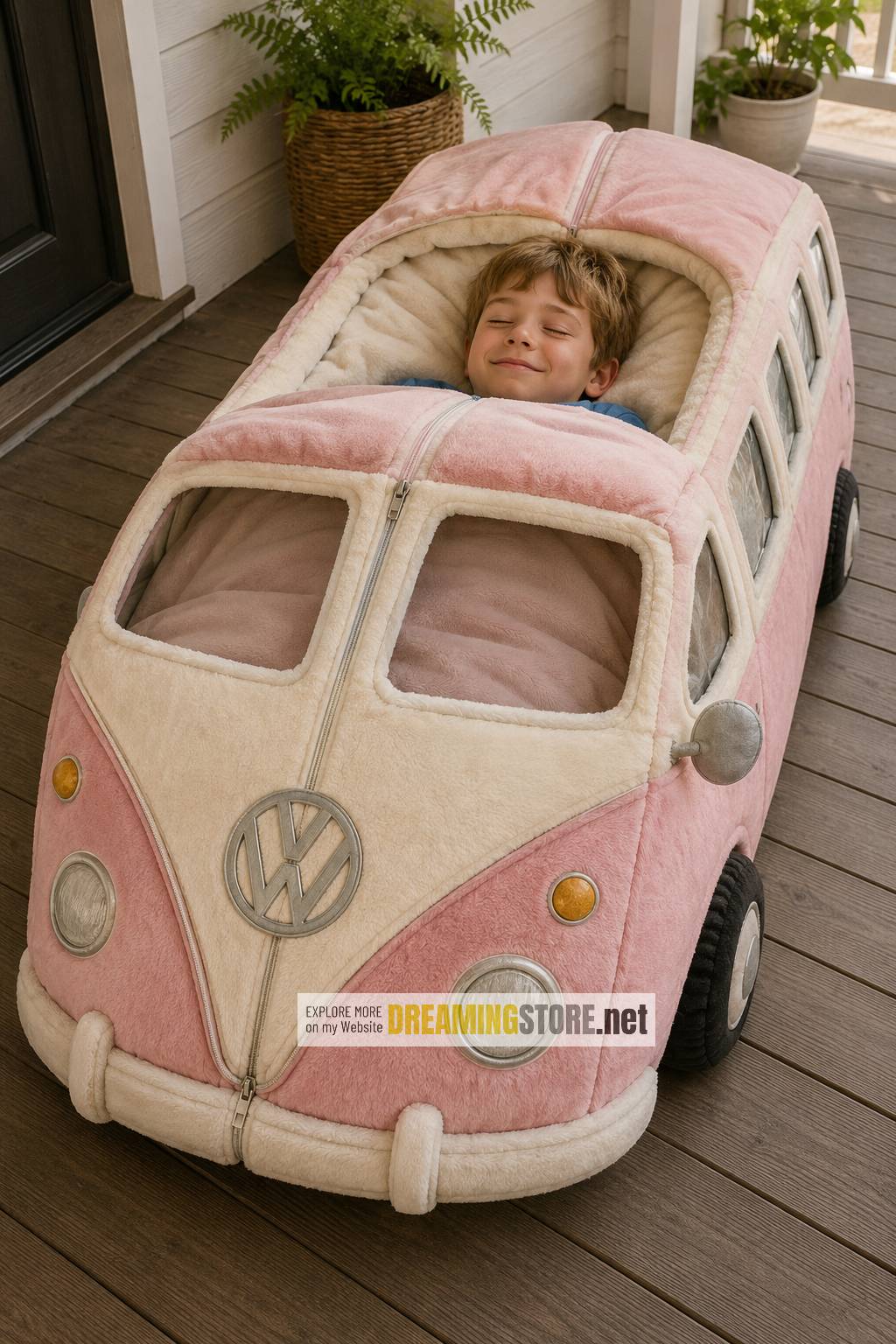 VW bus shaped sleeping bag