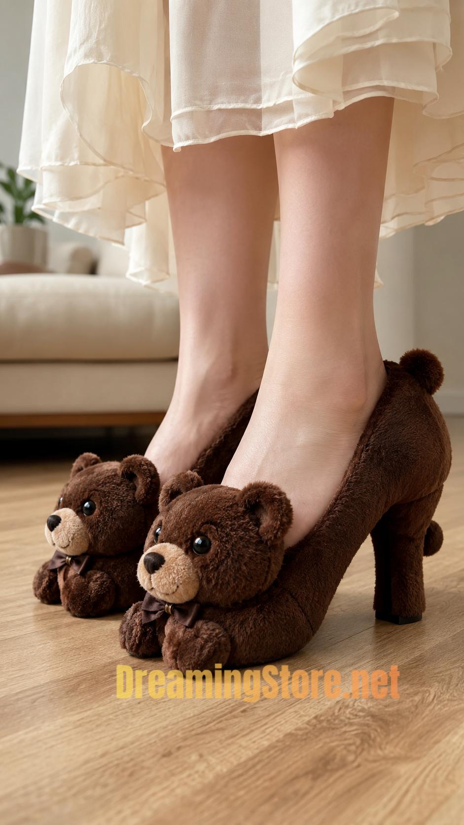 bear-inspired high heels