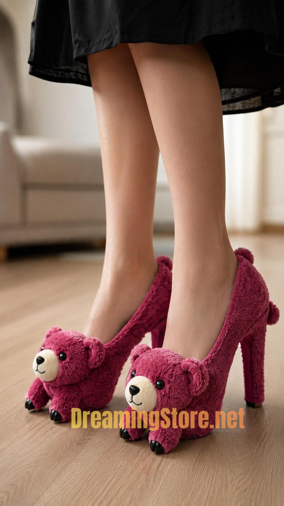 bear-inspired high heels
