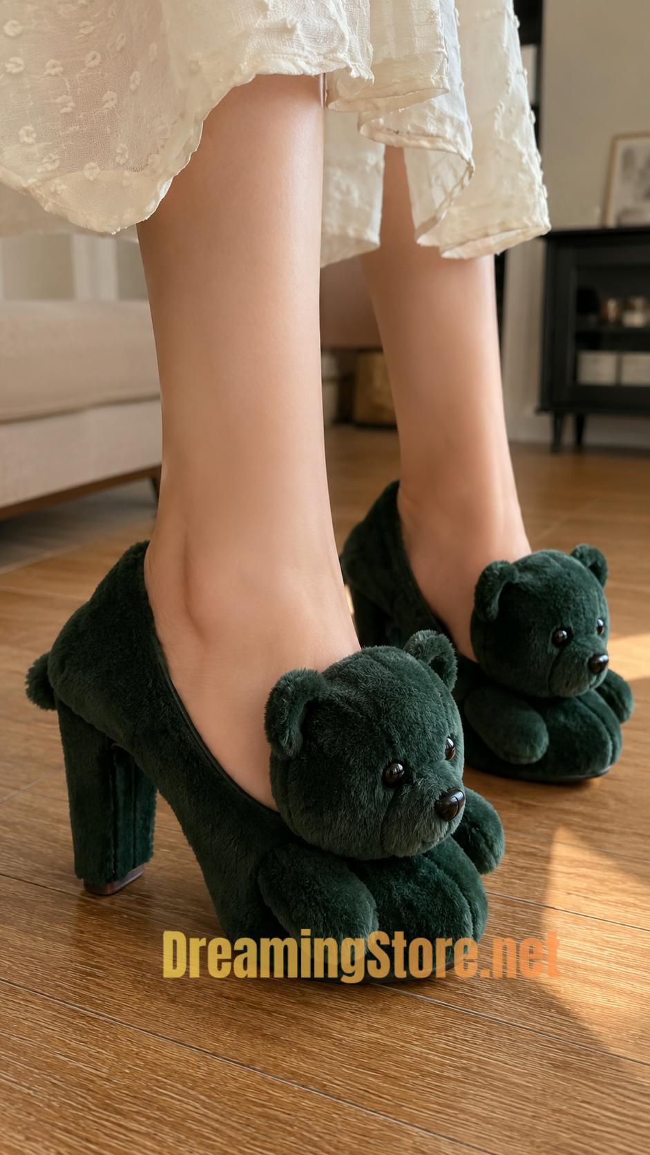 cute teddy bear shaped heels