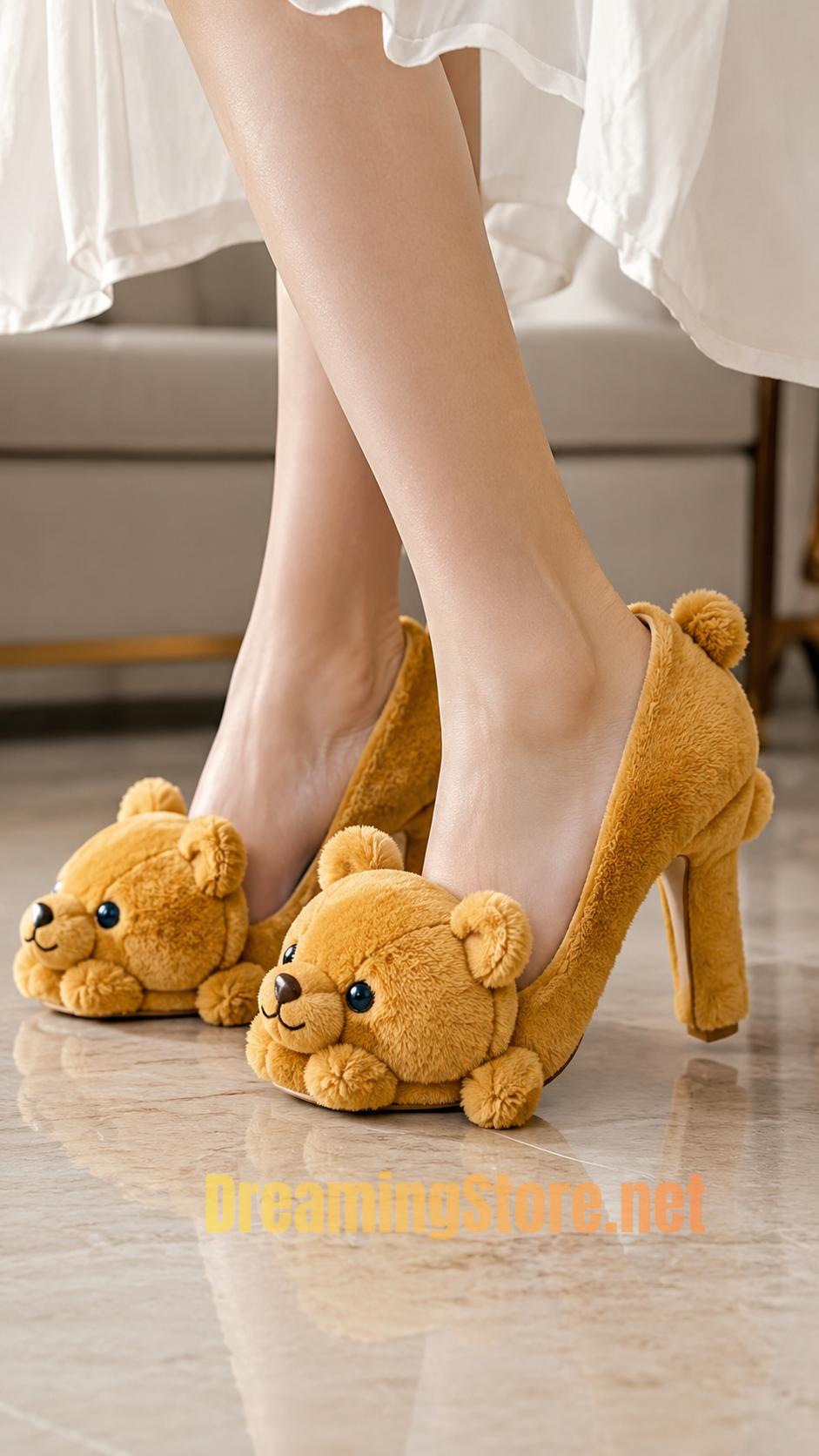 cute teddy bear shaped heels