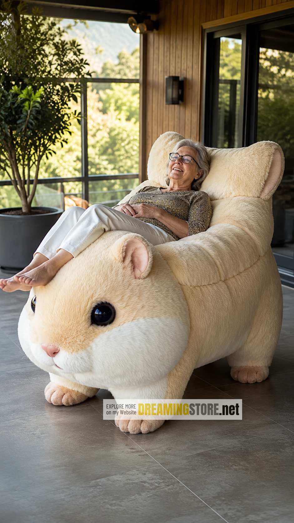 fluffy hamster-shaped recliners