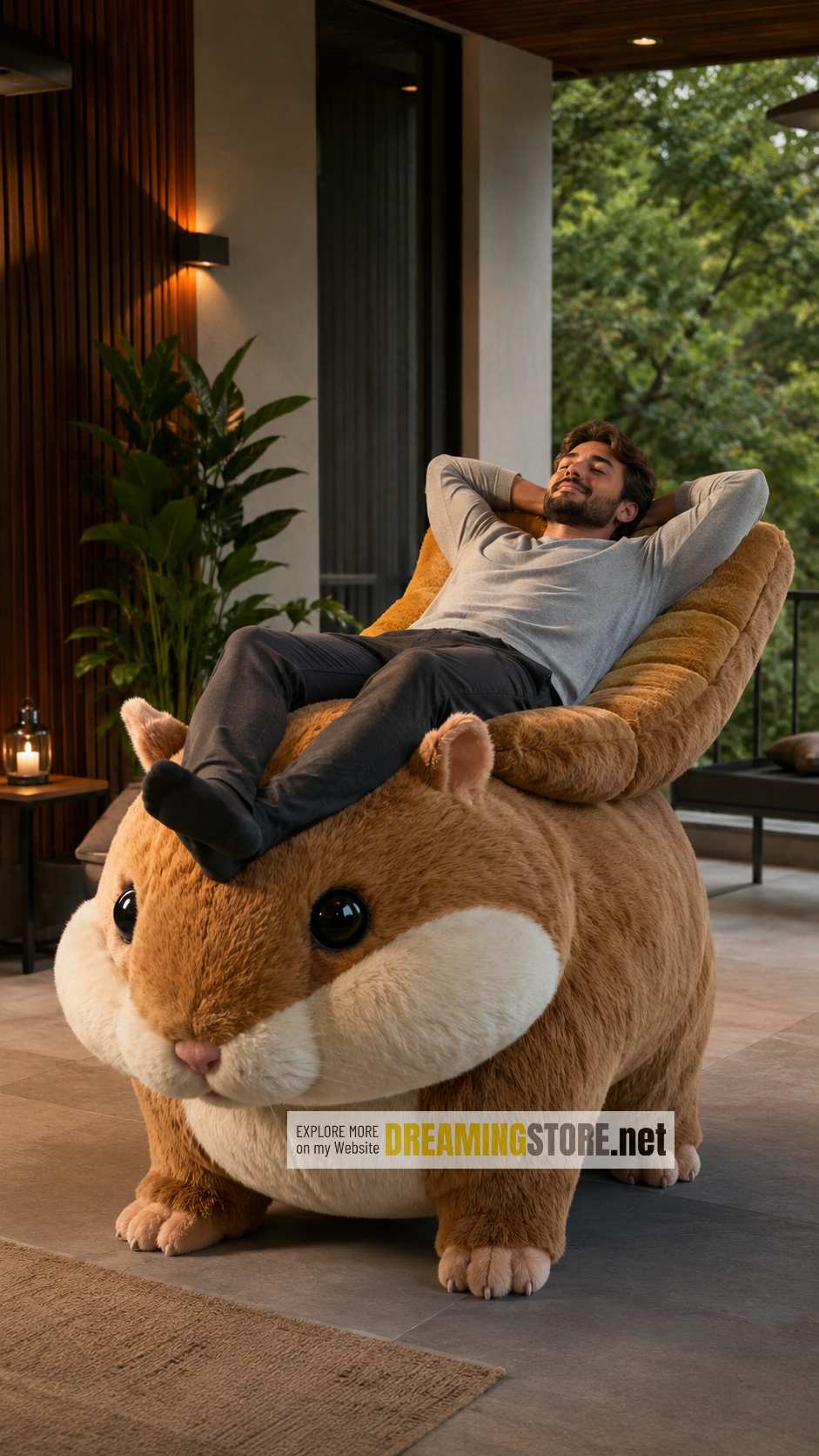 fluffy hamster-shaped recliners