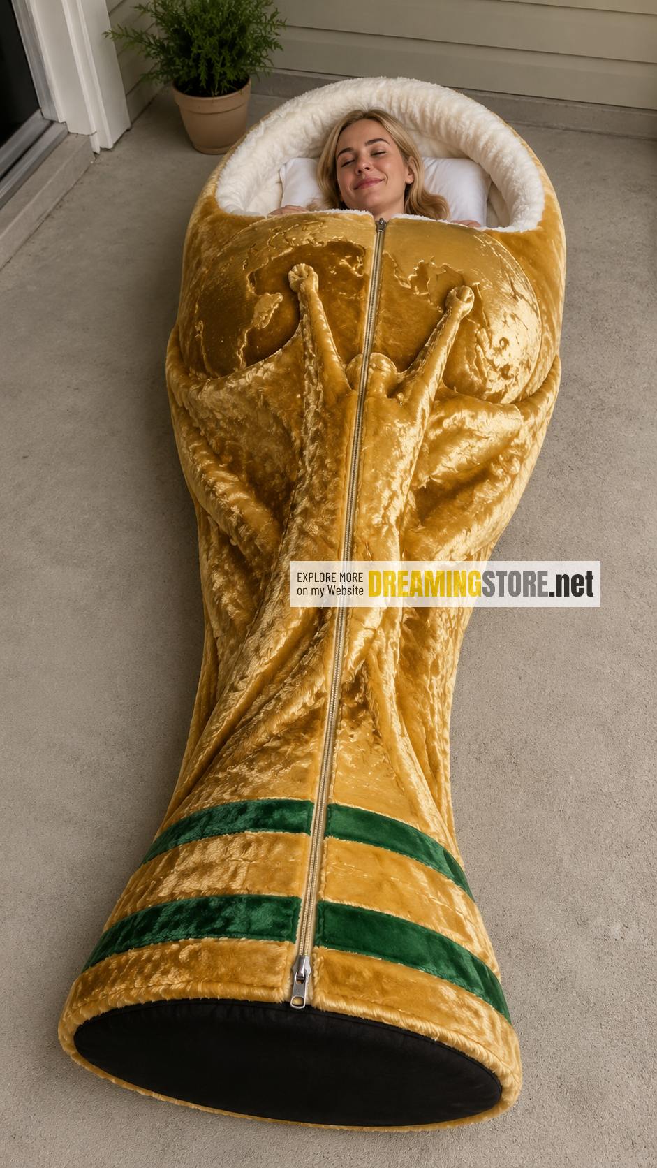 WC trophy shaped sleeping bags