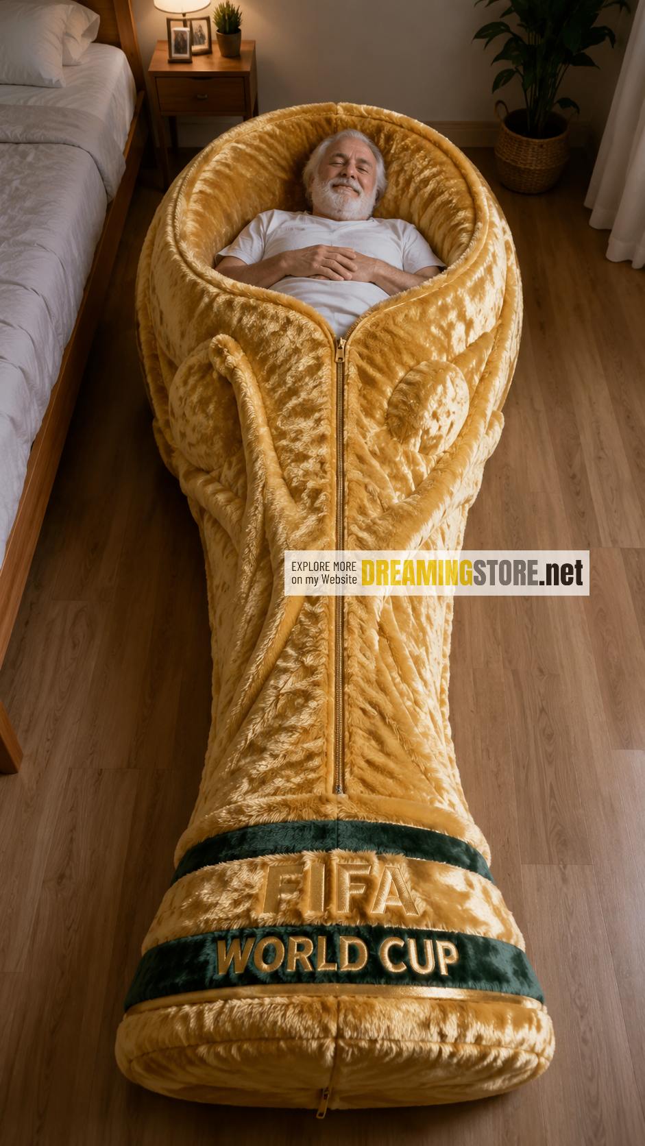 World Cup trophy sleeping bag