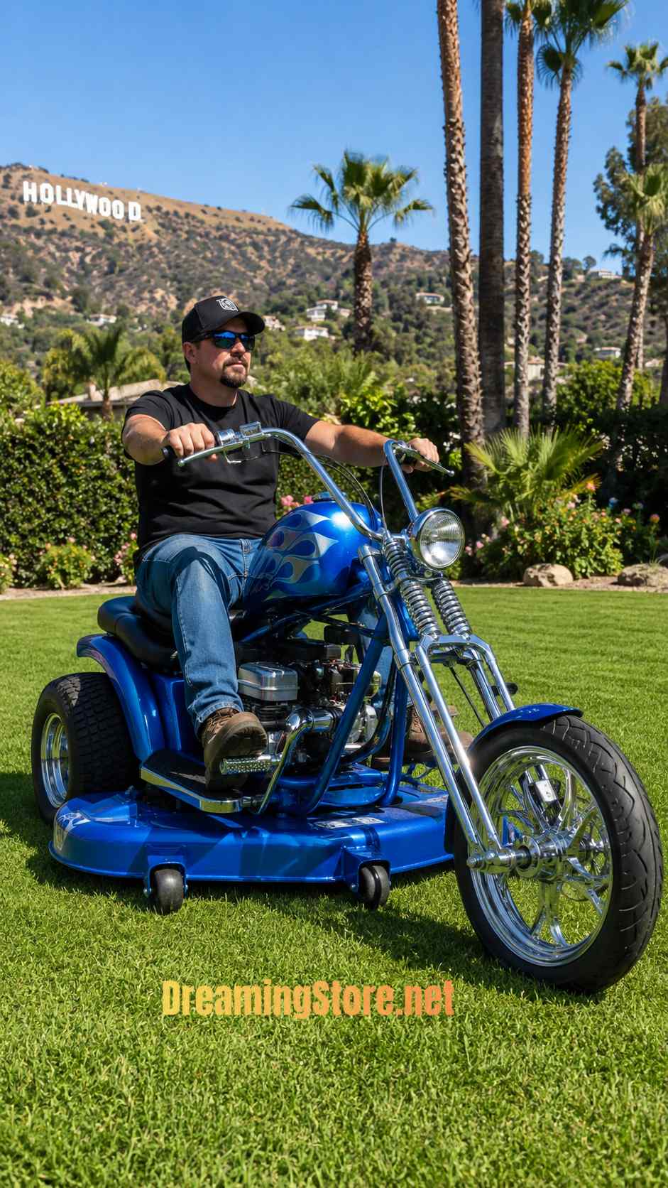 chopper motorcycle riding mowers