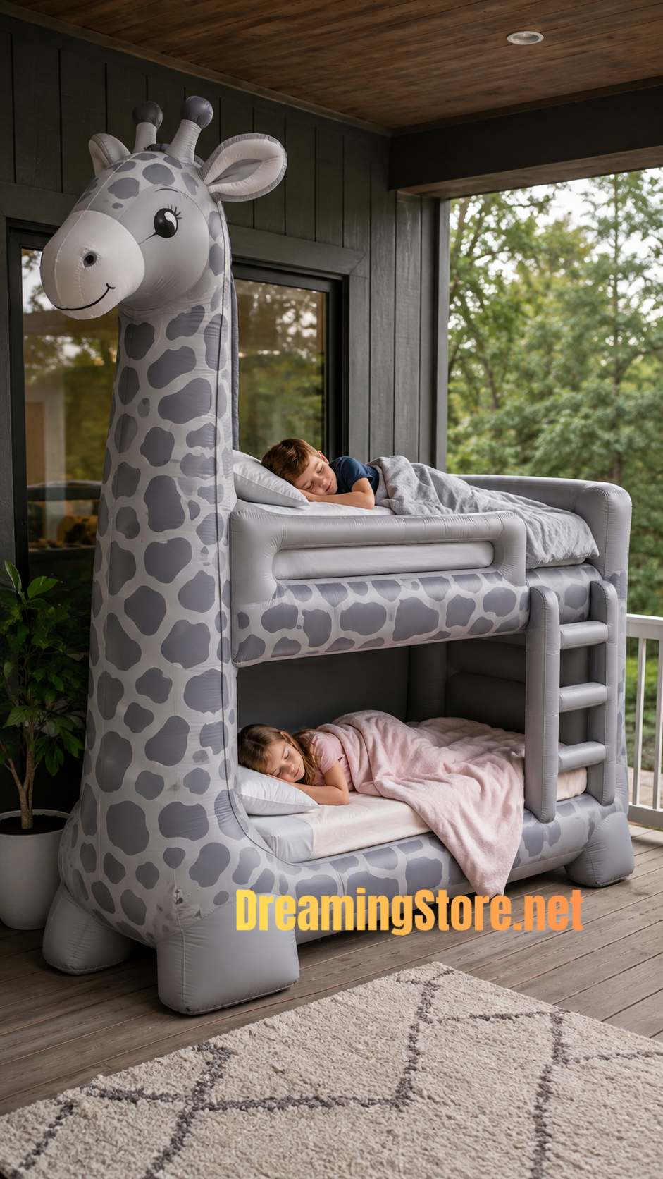 Cute Inflatable Giraffe Bunk Bed