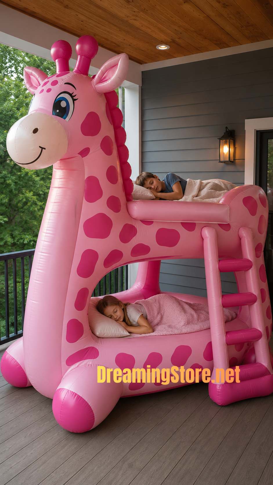 Cute Inflatable Giraffe Bunk Bed