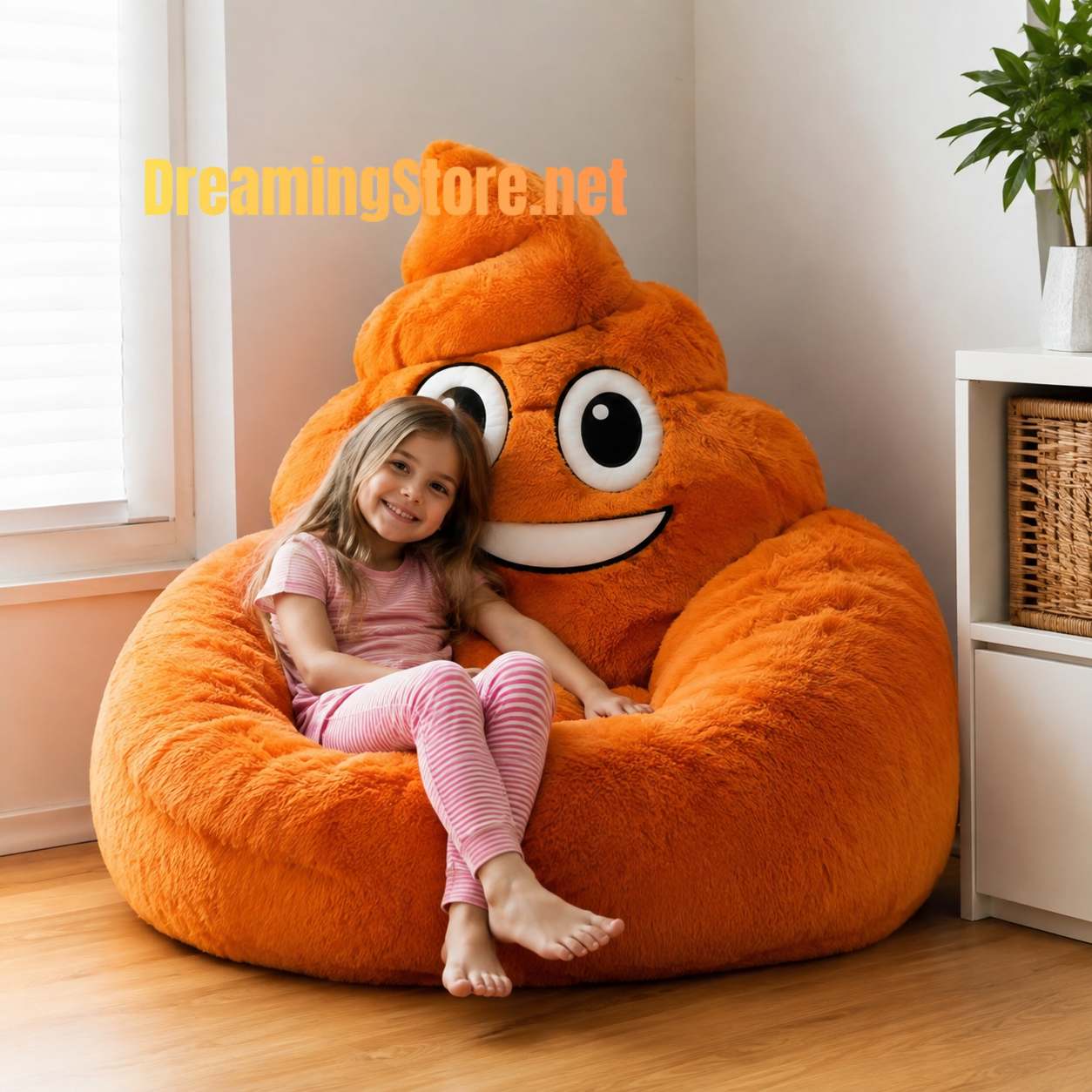 poop-shaped bean bag chair