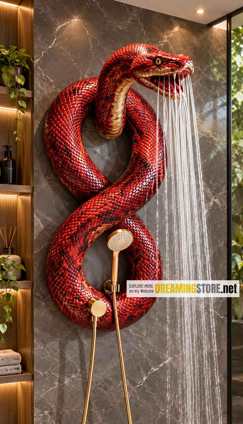 luxury snake-inspired showerhead