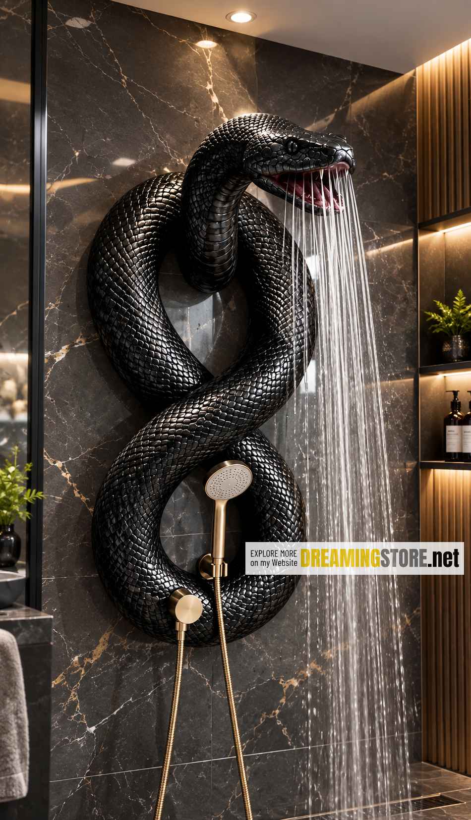 luxury snake-inspired showerhead