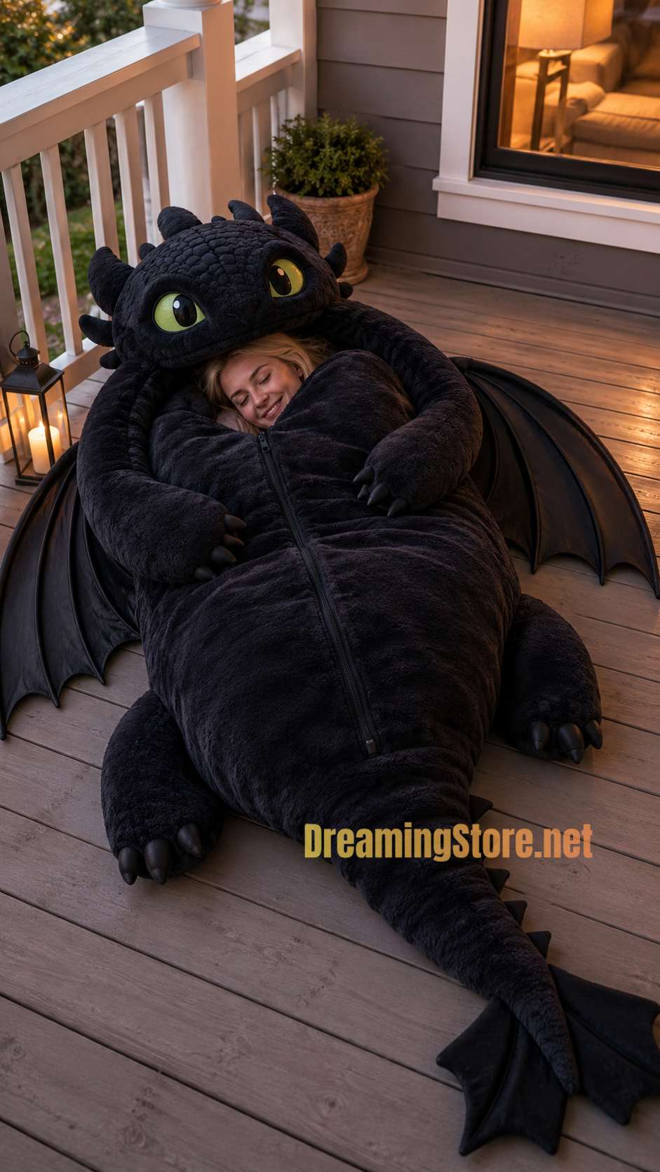 Toothless shaped sleeping bag