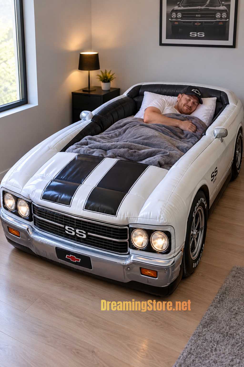 inflatable Chevy SS shaped bed
