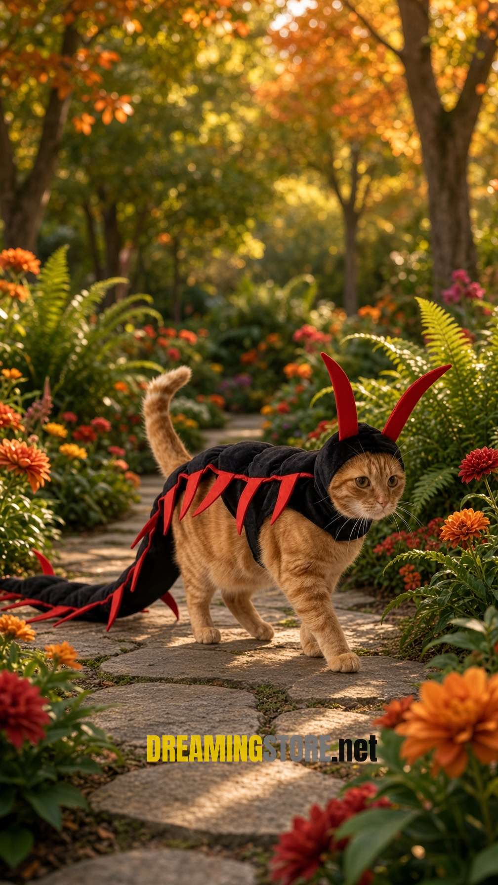 Halloween centipede cat costume