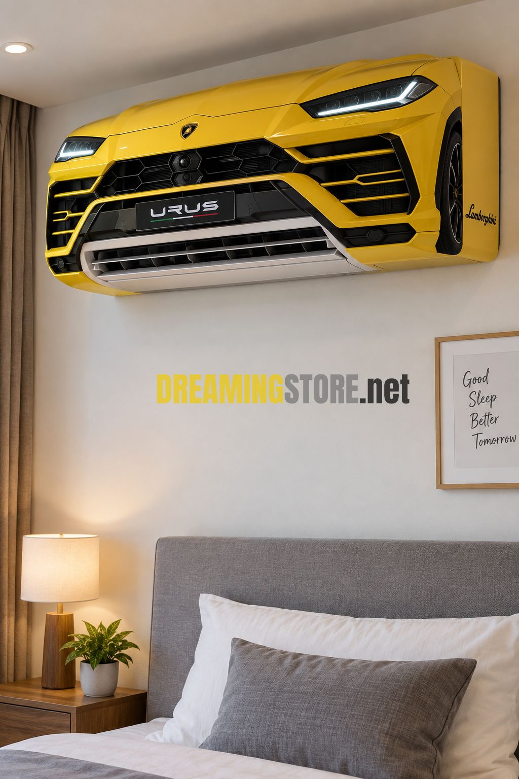 Lamborghini-shaped air conditioner cover