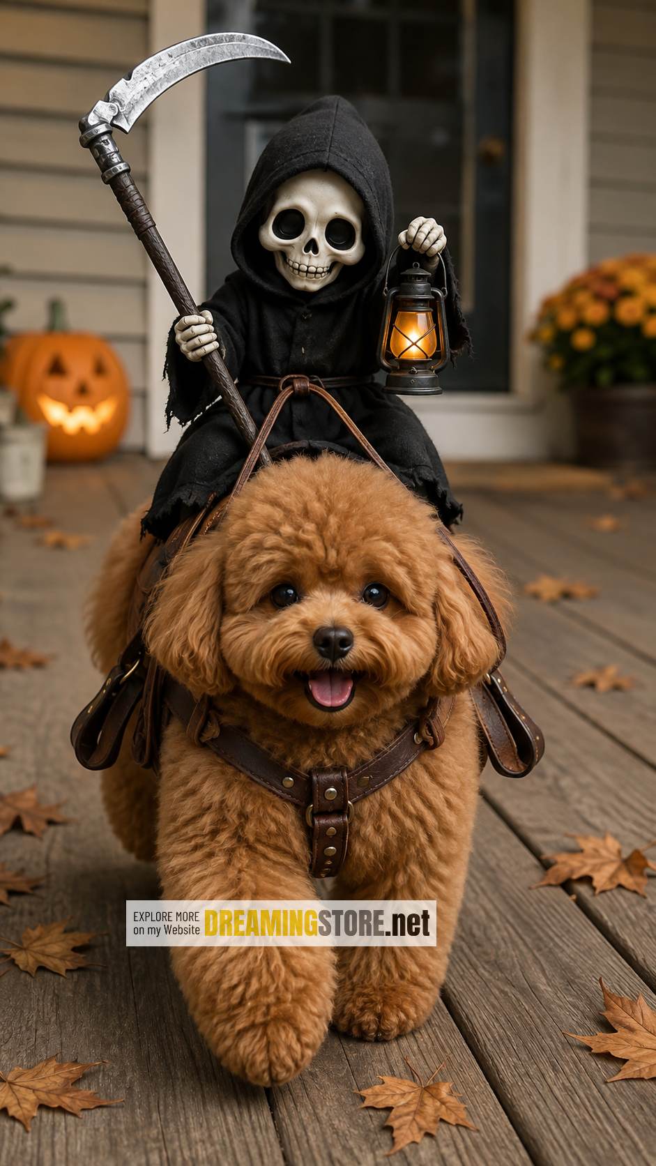 Halloween riding dog costume