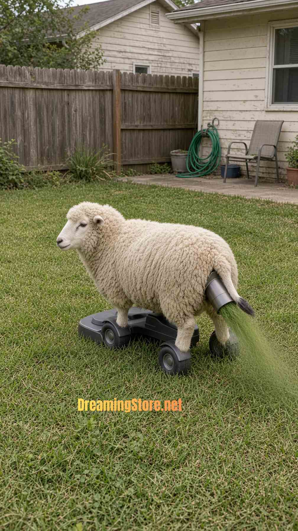 sheep-shaped robotic lawnmower