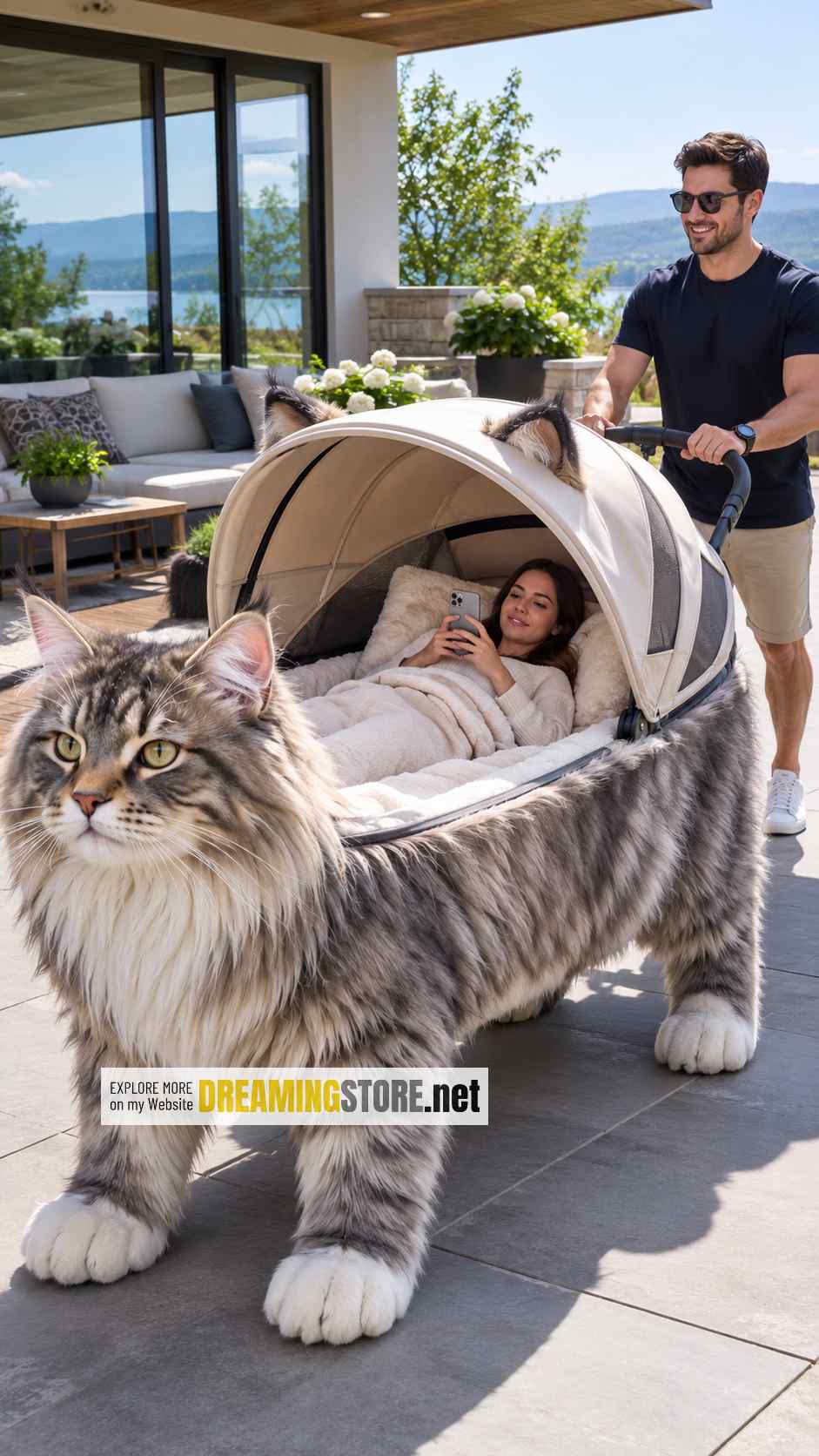 Giant Cat Shaped Adult Stroller