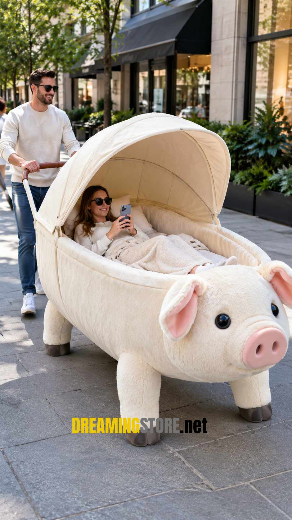cute pig-shaped adult stroller