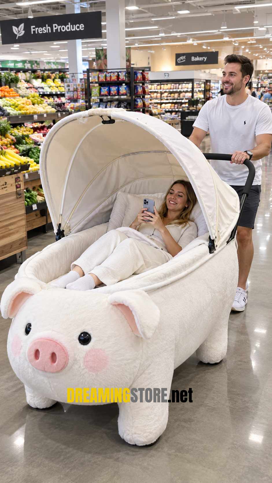 cute pig-shaped adult stroller